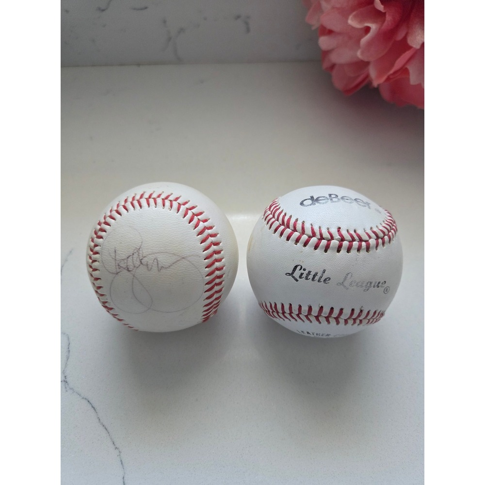 Vintage Marshall Autographed Baseball and deBeer Little League No. 91C Set